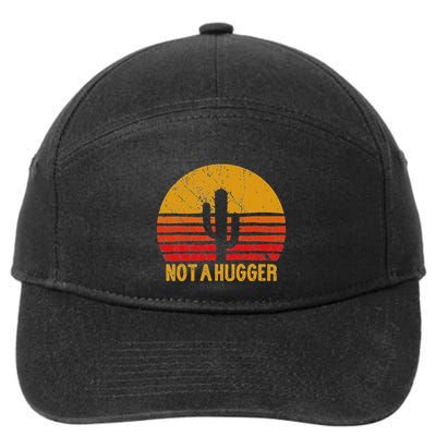 Not A Hugger Cactus Funny Introvert Retro Sunset 7-Panel Snapback Hat