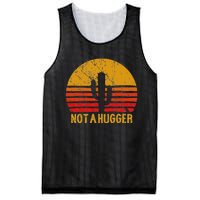 Not A Hugger Cactus Funny Introvert Retro Sunset Mesh Reversible Basketball Jersey Tank