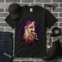 Native American Head Dress Fox Paint Splatter Tall T-Shirt