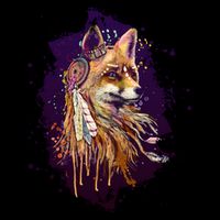 Native American Head Dress Fox Paint Splatter Tall T-Shirt