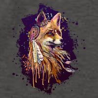 Native American Head Dress Fox Paint Splatter Vector Backpack