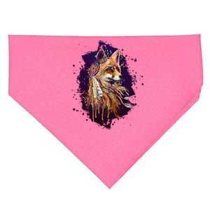 Native American Head Dress Fox Paint Splatter USA-Made Doggie Bandana