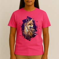 Native American Head Dress Fox Paint Splatter T-Shirt
