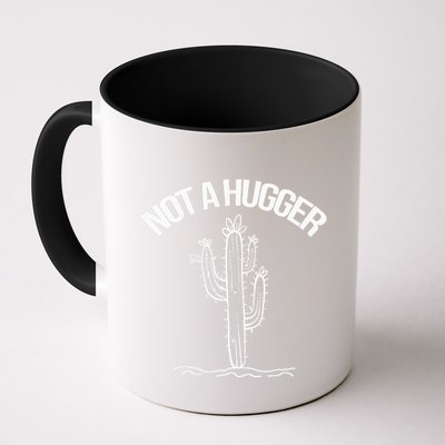 Not A Hugger Funny Vintage Cactus Sarcastic Mug