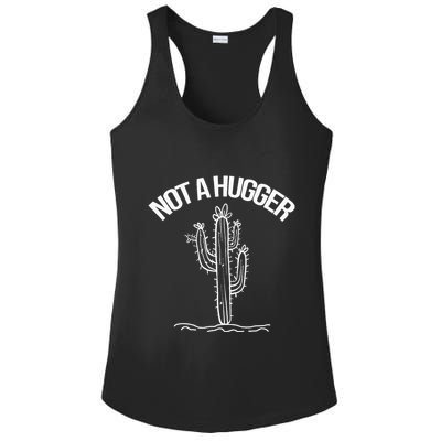 Not A Hugger Funny Vintage Cactus Sarcastic Ladies PosiCharge Competitor Racerback Tank