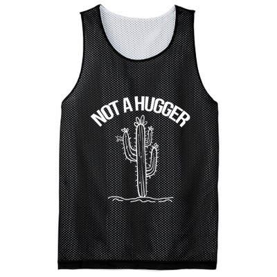 Not A Hugger Funny Vintage Cactus Sarcastic Mesh Reversible Basketball Jersey Tank