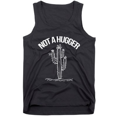 Not A Hugger Funny Vintage Cactus Sarcastic Tank Top