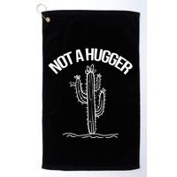 Not A Hugger Funny Vintage Cactus Sarcastic Golf Towel