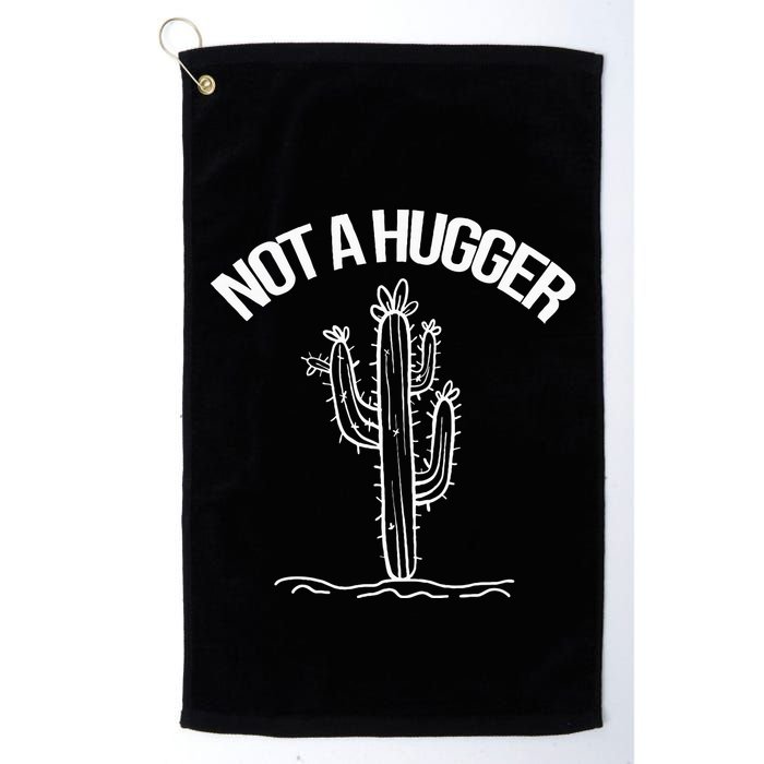 Not A Hugger Funny Vintage Cactus Sarcastic Golf Towel