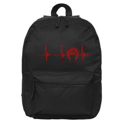 Native American Headdress Indian Chief Heartbeat Ekg Pulse 16 in Basic Backpack