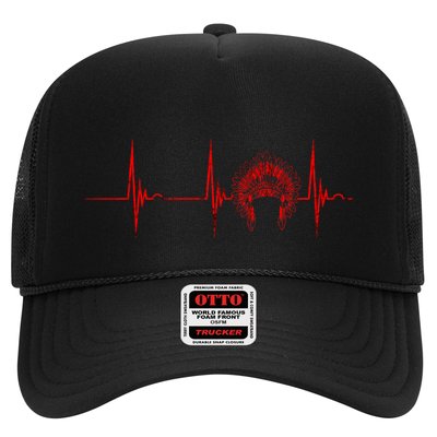 Native American Headdress Indian Chief Heartbeat Ekg Pulse Trucker Hat