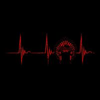 Native American Headdress Indian Chief Heartbeat EKG Pulse Premium T-Shirt