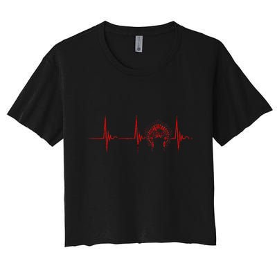 Native American Headdress Indian Chief Heartbeat EKG Pulse Crop Top