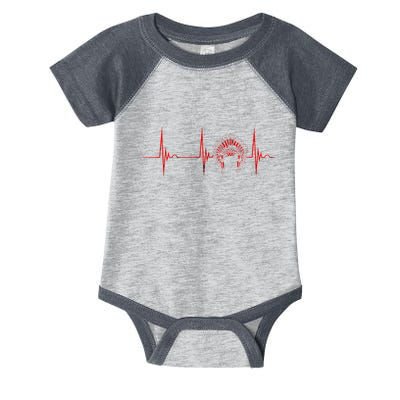 Native American Headdress Indian Chief Heartbeat EKG Pulse Infant Baby Jersey Bodysuit
