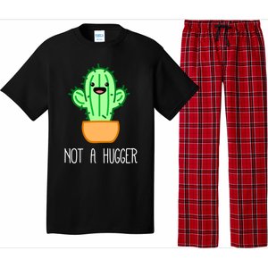 Not A Hugger Cactus Cute Kawaii Do Not Hug Meme Funny Gift Pajama Set