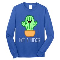 Not A Hugger Cactus Cute Kawaii Do Not Hug Meme Funny Gift Long Sleeve Shirt