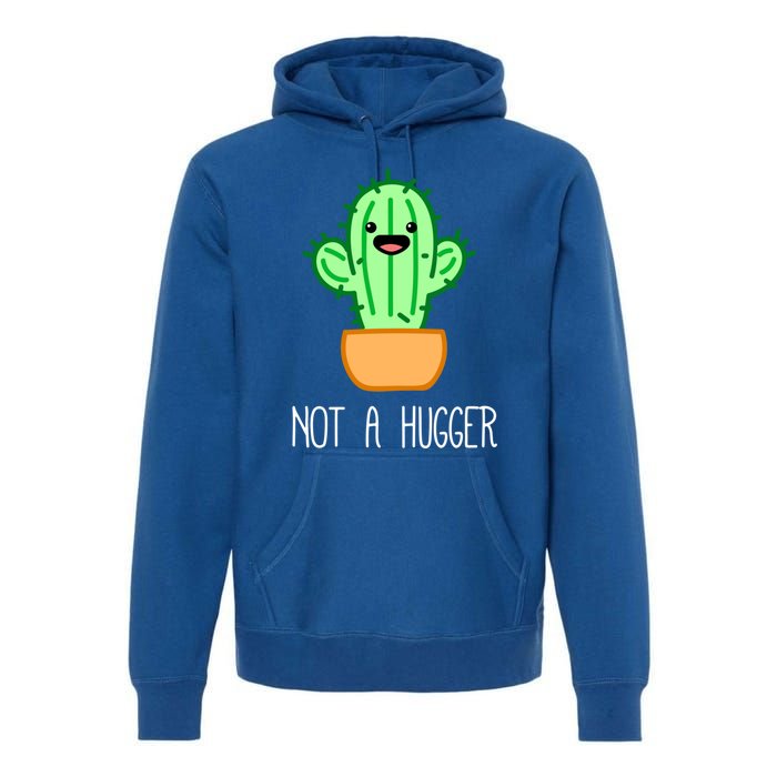 Not A Hugger Cactus Cute Kawaii Do Not Hug Meme Funny Gift Premium Hoodie