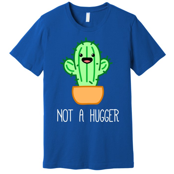 Not A Hugger Cactus Cute Kawaii Do Not Hug Meme Funny Gift Premium T-Shirt