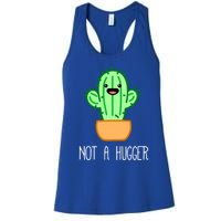 Not A Hugger Cactus Cute Kawaii Do Not Hug Meme Funny Gift Women's Racerback Tank