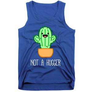 Not A Hugger Cactus Cute Kawaii Do Not Hug Meme Funny Gift Tank Top