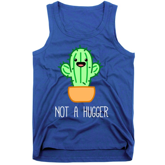 Not A Hugger Cactus Cute Kawaii Do Not Hug Meme Funny Gift Tank Top