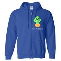 Not A Hugger Cactus Cute Kawaii Do Not Hug Meme Funny Gift Full Zip Hoodie