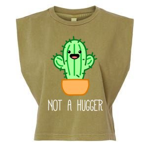 Not A Hugger Cactus Cute Kawaii Do Not Hug Meme Funny Gift Garment-Dyed Women's Muscle Tee