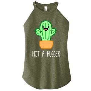 Not A Hugger Cactus Cute Kawaii Do Not Hug Meme Funny Gift Women's Perfect Tri Rocker Tank