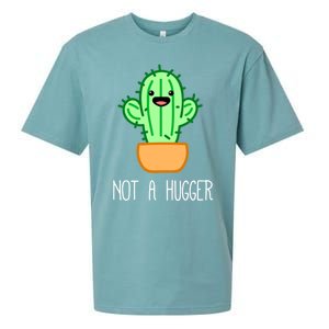 Not A Hugger Cactus Cute Kawaii Do Not Hug Meme Funny Gift Sueded Cloud Jersey T-Shirt