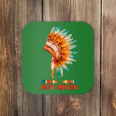 Native American Heritage Headdress Feathers Native American Indian Tradition Coaster