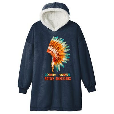 Native American Heritage Headdress Feathers Native American Indian Tradition Hooded Wearable Blanket