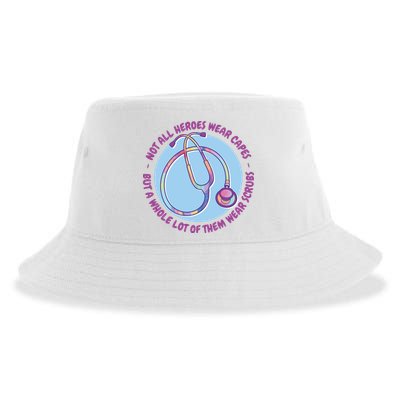 Not All Heroes Wear Capes But A Whole Lot Of Them Wear Scrubs Sustainable Bucket Hat