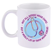 Not All Heroes Wear Capes But A Whole Lot Of Them Wear Scrubs 11oz C Handle Ceramic Mug