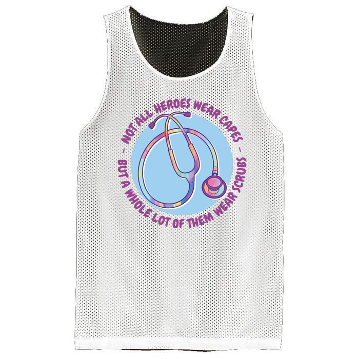 Not All Heroes Wear Capes But A Whole Lot Of Them Wear Scrubs Mesh Reversible Basketball Jersey Tank