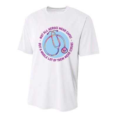 Not All Heroes Wear Capes But A Whole Lot Of Them Wear Scrubs Youth Performance Sprint T-Shirt