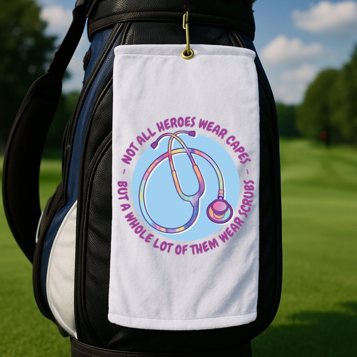 Not All Heroes Wear Capes But A Whole Lot Of Them Wear Scrubs Golf Towel