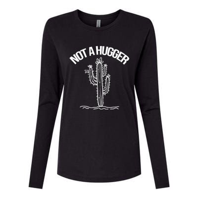 Not A Hugger Funny Vintage Cactus Sarcastic Womens Cotton Relaxed Long Sleeve T-Shirt