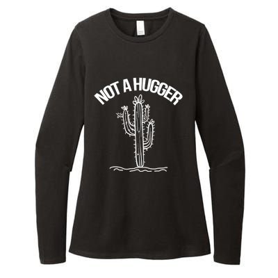 Not A Hugger Funny Vintage Cactus Sarcastic Womens CVC Long Sleeve Shirt