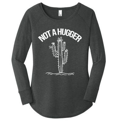 Not A Hugger Funny Vintage Cactus Sarcastic Women's Perfect Tri Tunic Long Sleeve Shirt