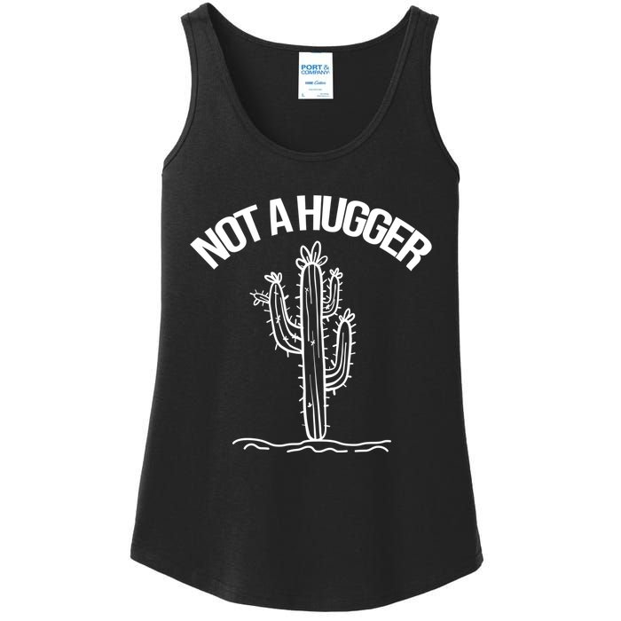 Not A Hugger Funny Vintage Cactus Sarcastic Ladies Essential Tank