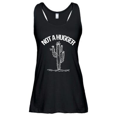 Not A Hugger Funny Vintage Cactus Sarcastic Ladies Essential Flowy Tank