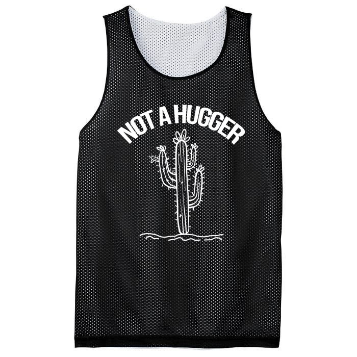 Not A Hugger Funny Vintage Cactus Sarcastic Mesh Reversible Basketball Jersey Tank