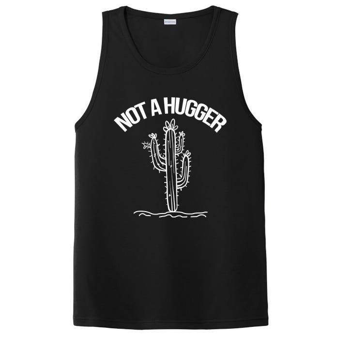 Not A Hugger Funny Vintage Cactus Sarcastic PosiCharge Competitor Tank