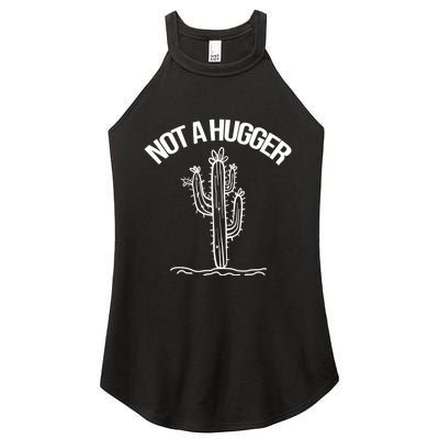 Not A Hugger Funny Vintage Cactus Sarcastic Women's Perfect Tri Rocker Tank