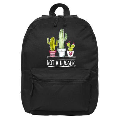 Not A Hugger Cactus Joke  16 in Basic Backpack