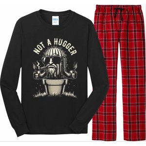 Not A Hugger Funny Sarcastic Cactus Succulent Plant Dad Long Sleeve Pajama Set