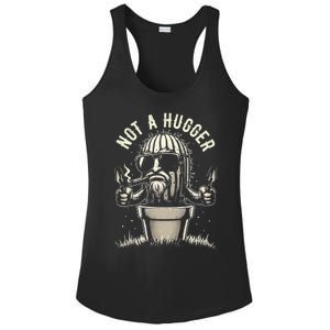 Not A Hugger Funny Sarcastic Cactus Succulent Plant Dad Ladies PosiCharge Competitor Racerback Tank