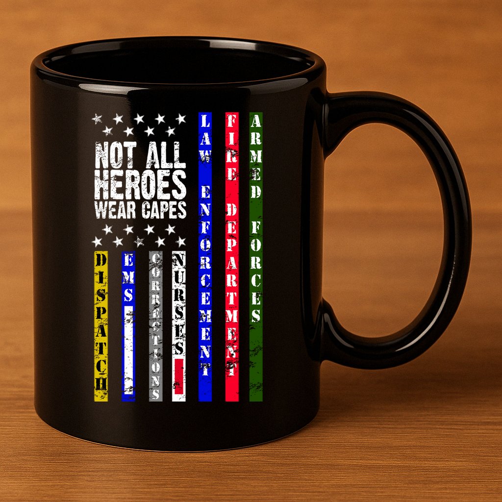 Not All Heroes Wear Capes Tribute Limited Edition 11oz C Handle Ceramic Mug