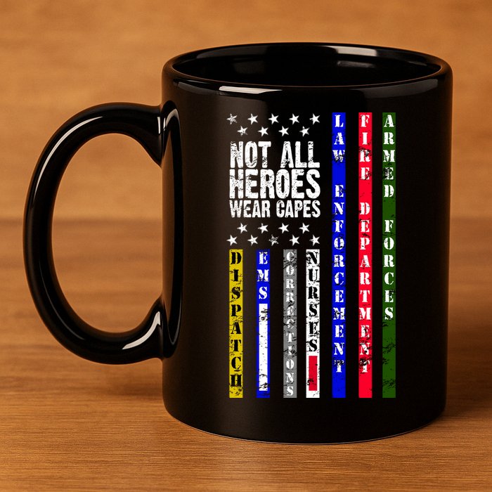 Not All Heroes Wear Capes Tribute Limited Edition 11oz C Handle Ceramic Mug