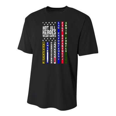 Not All Heroes Wear Capes Tribute Limited Edition Youth Performance Sprint T-Shirt